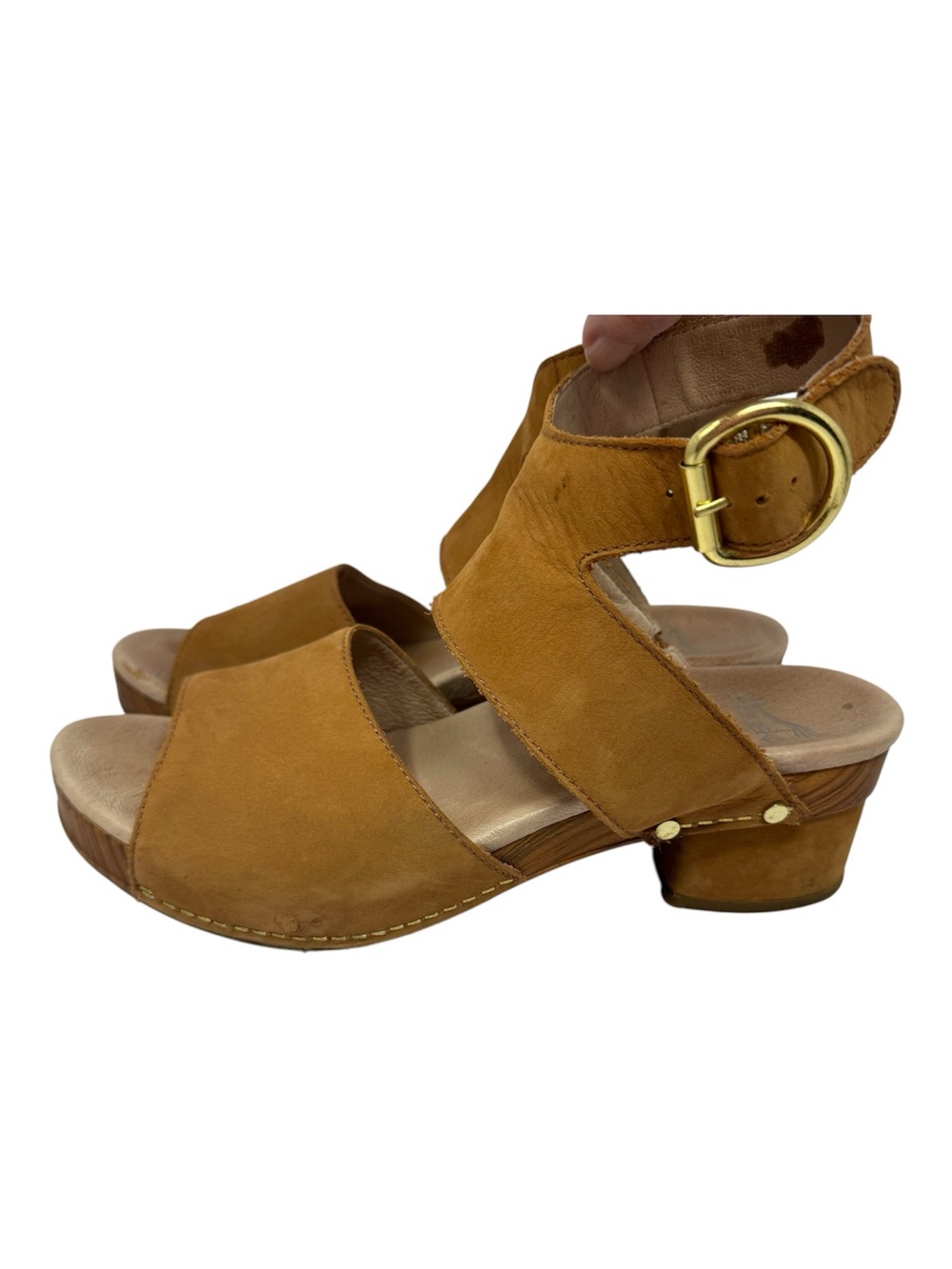 Dansko Minka Nubuck Leather Ankle Strap Sandals Block Heel Women’s Sz 39 US 8